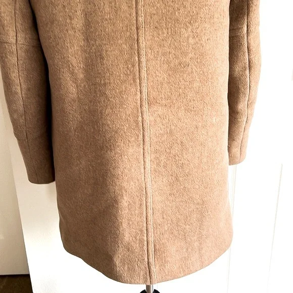 J. Crew Stadium Cloth Tan Wool Coat Jacket Womens Sz 8